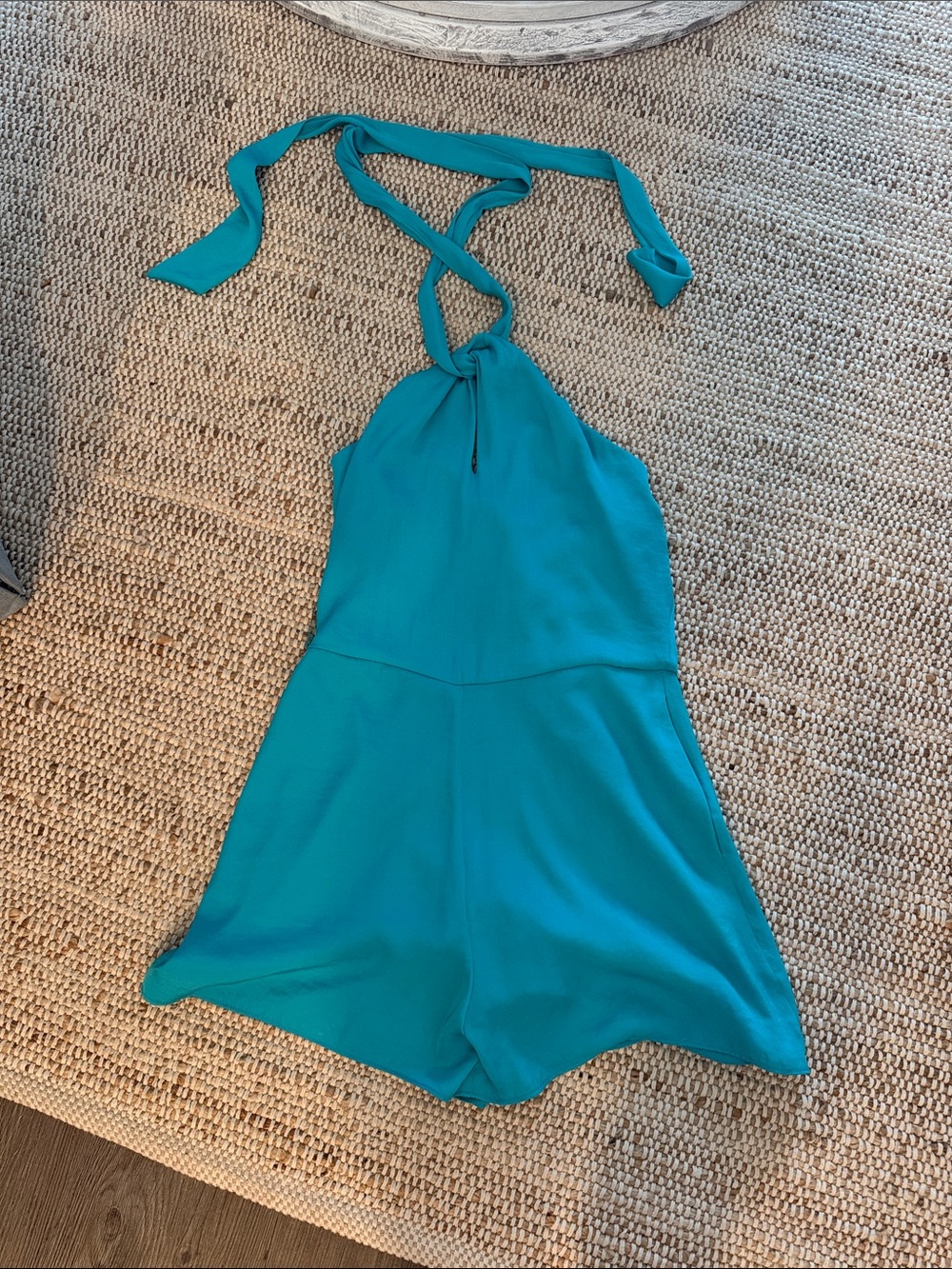 Naked Zebra Teal Halter Romper